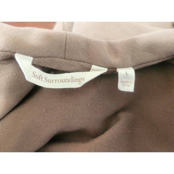 Soft Surroundings Valerie Cowl Neck Tunic Top Women's Size L Taupe Brown - Picture 6 of 7